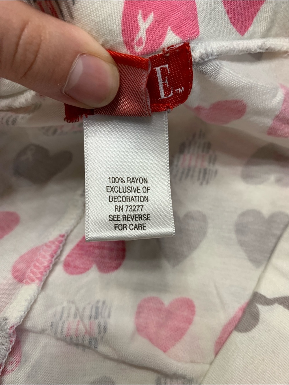 Elle White Pajama Pants with Pink & Gray Heart Print - Picture 6 of 7